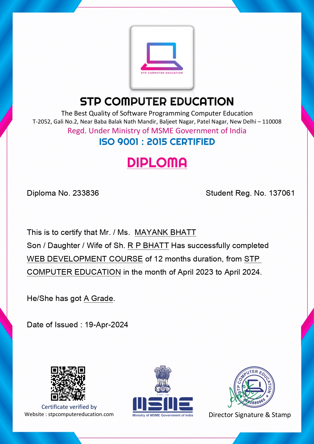 Web Development Certificate